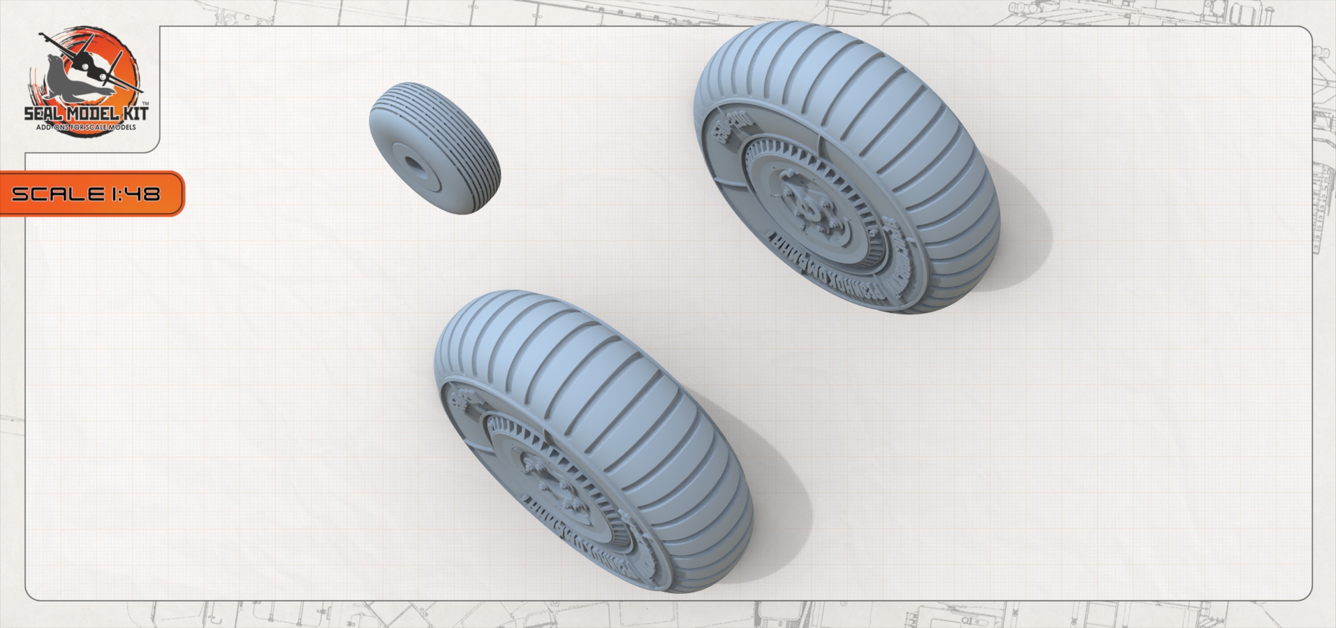 smk48071 Высокодетализированные колеса для Як-7 (Не для свободной продажи) Seal Model Kit