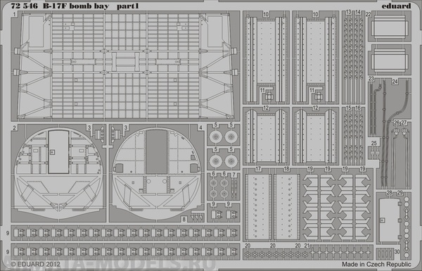 72546ED  B-17F bomb bay for Revell kit 1/72