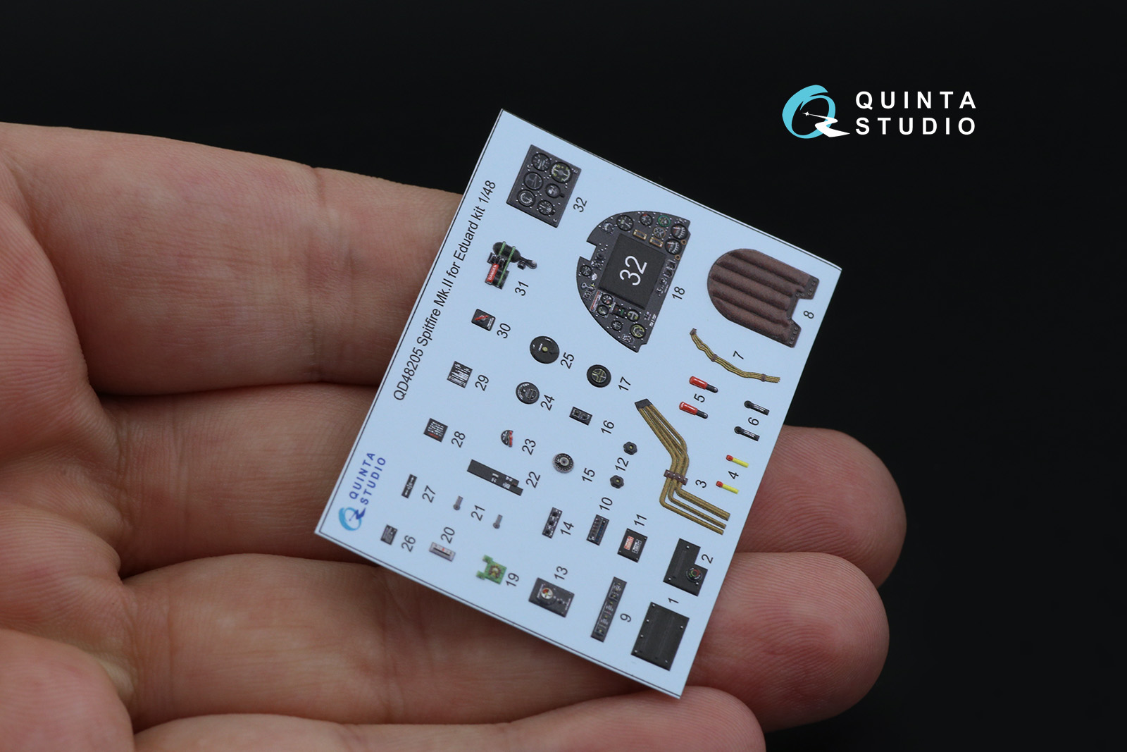 QD48205 3D Декаль интерьера кабины Spitfire Mk.II (Eduard)