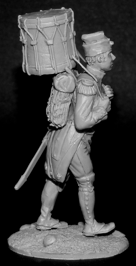 CHM-54124(M). Барабанщик гренадерских рот линейных полков на марше, Франция 1800-05 гг. 54 мм. Материал - белый металл. Chronos Miniatures