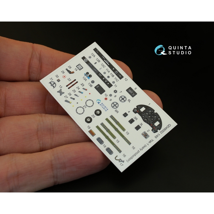 QD48002 3D Декаль интерьера кабины Як-1 (ранние серии) (для любых моделей) (перевыпуск QD48002-Pro)