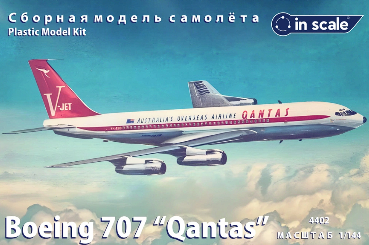 4402 Сборная модель самолета Boeing 707 Qantas InScale