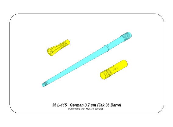 ABR-35-L-115  Дополнения для  German 3,7 cm Flak 36 Barrel для любых моделей 1/35
