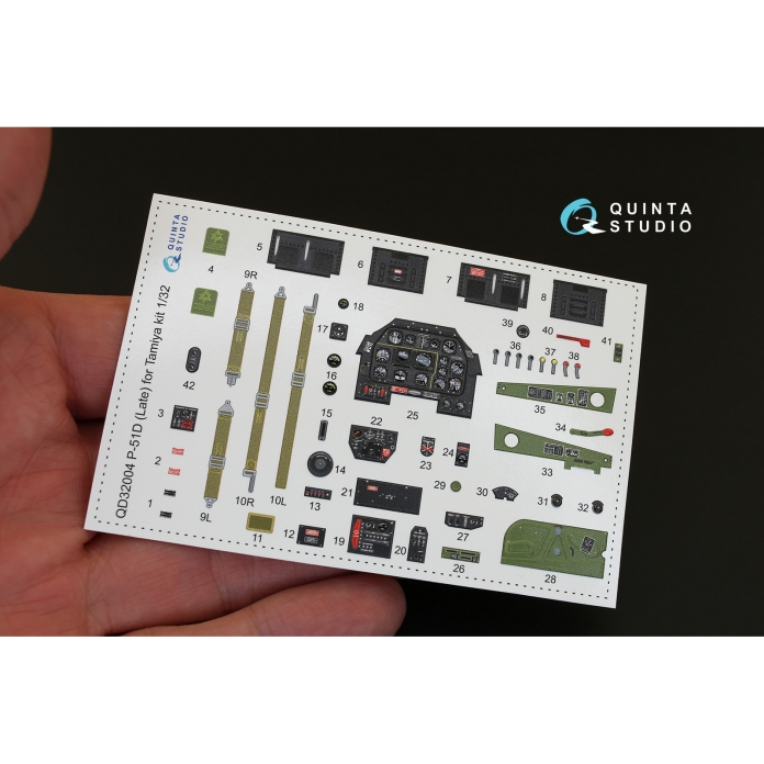 QD32004 3D Декаль интерьера кабины P-51D (поздний) (для модели Tamiya)