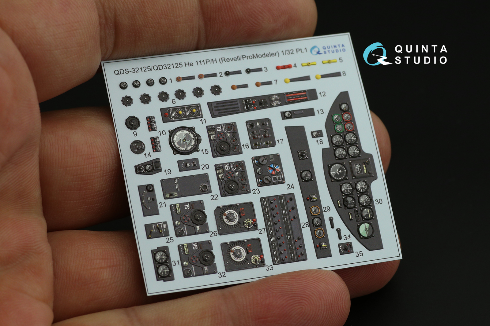 QDS-32125 3D Декаль интерьера кабины He 111 P/H (Revell/ProModeler) (малая версия)