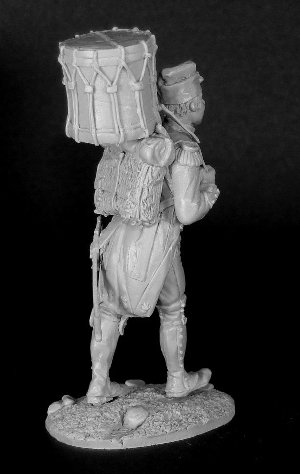 CHM-54124(M). Барабанщик гренадерских рот линейных полков на марше, Франция 1800-05 гг. 54 мм. Материал - белый металл. Chronos Miniatures