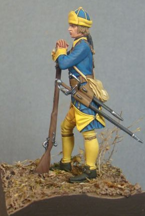CHM-54001(M). Мушкетер пехотного полка, Швеция 1708-21 гг. 54 мм. Материал - белый металл. Chronos Miniatures