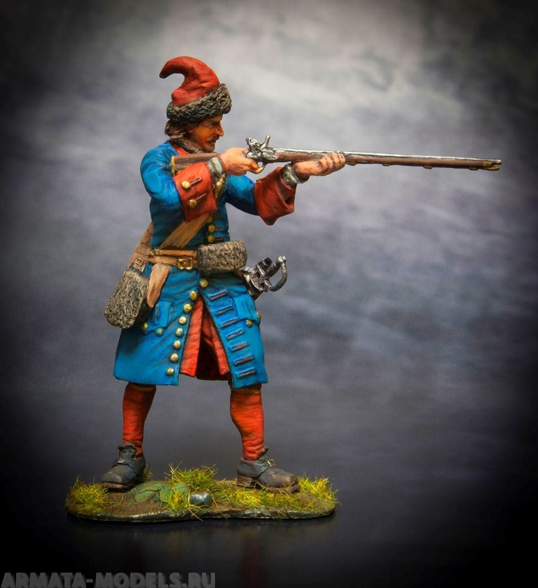 CHM-54073(M). Русский гренадер пехотных полков, 1708-10 гг. 54 mm. Материал - белый металл. Chronos Miniatures