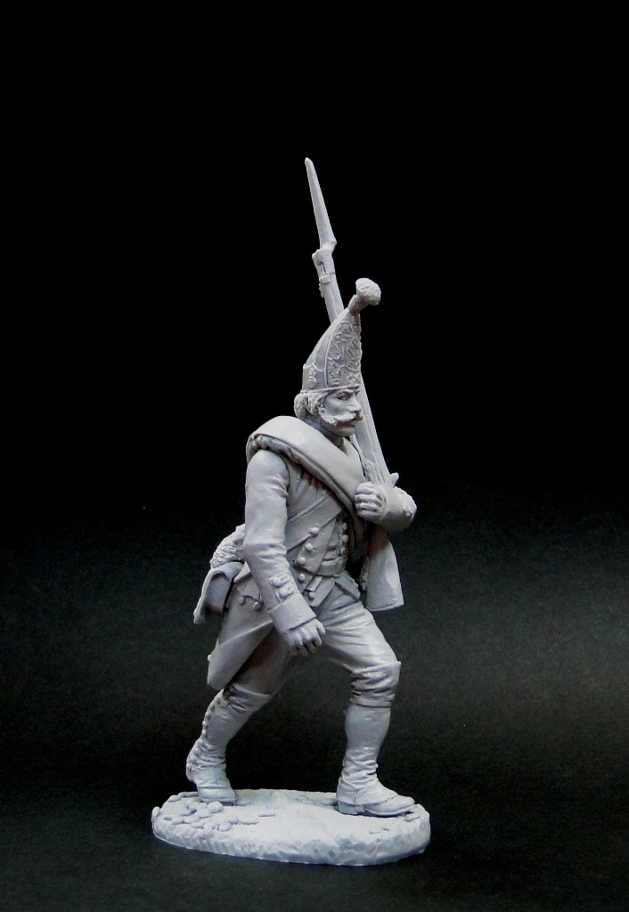 CHM-54222(М). Рядовой гренадерских полков и рот, Россия 1799 г.  54 мм. Материал - белый металл. Chronos Miniatures