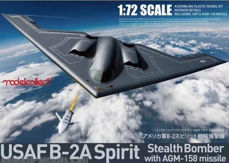 UA72214 Бомбардировщик-невидимка ВВС США B-2A Spirit с ракетой AGM-158 Modelcollect