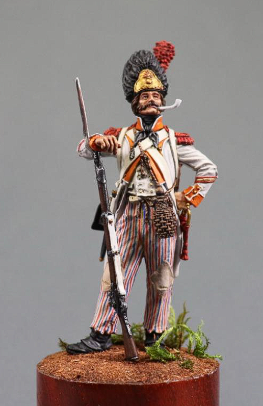 CHM-54346(M). Гренадер линейных пехотных полубригад (№2), Франция 1793-1803 гг. 54 мм. Материал - белый металл. Chronos Miniatures