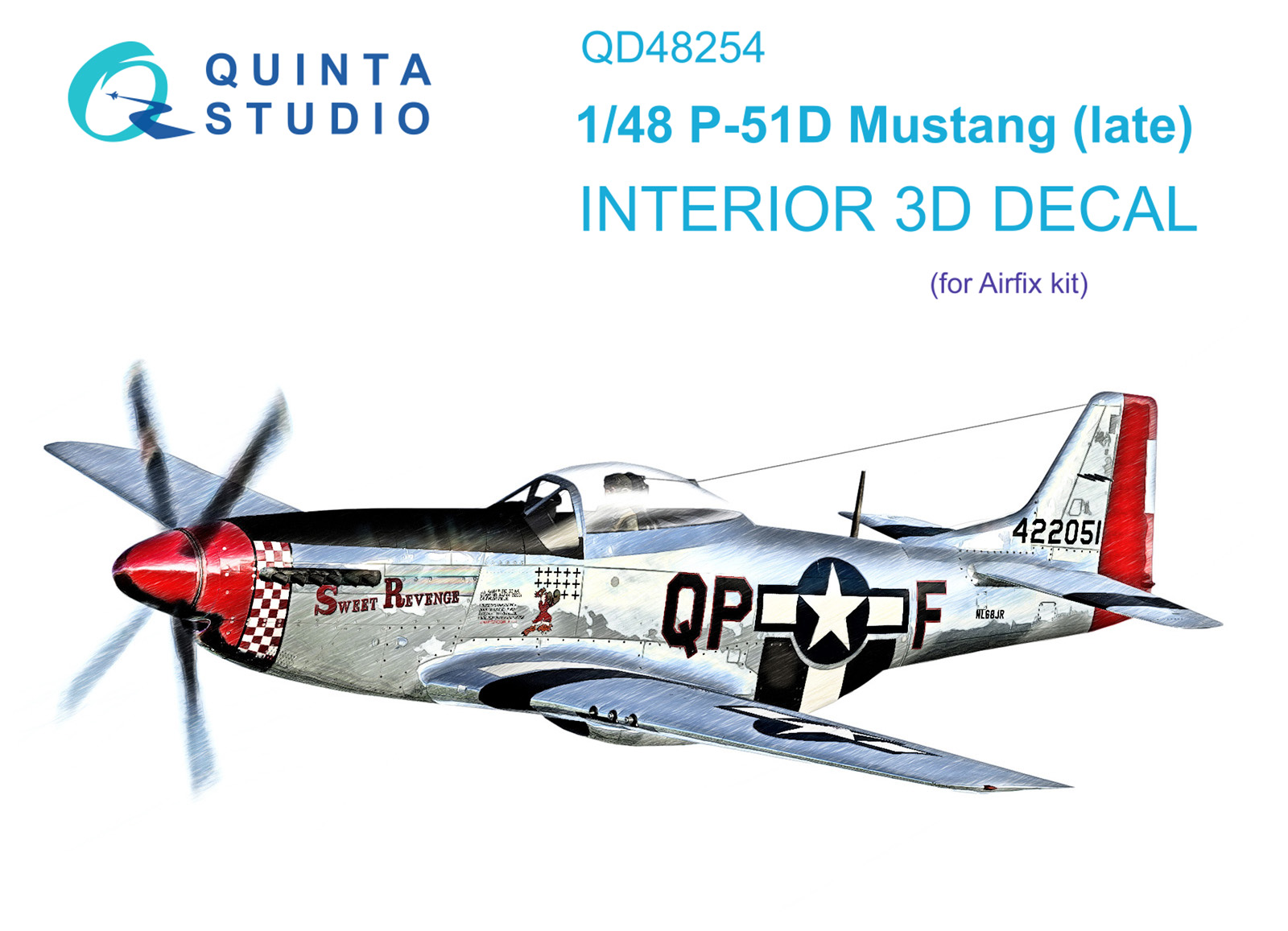 QD48254 3D Декаль интерьера кабины P-51D Late (Airfix)