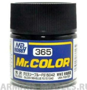 C365  краска художественная т.м. MR.HOBBY 10мл  GlossSea Blue FS15042 (Gloss)