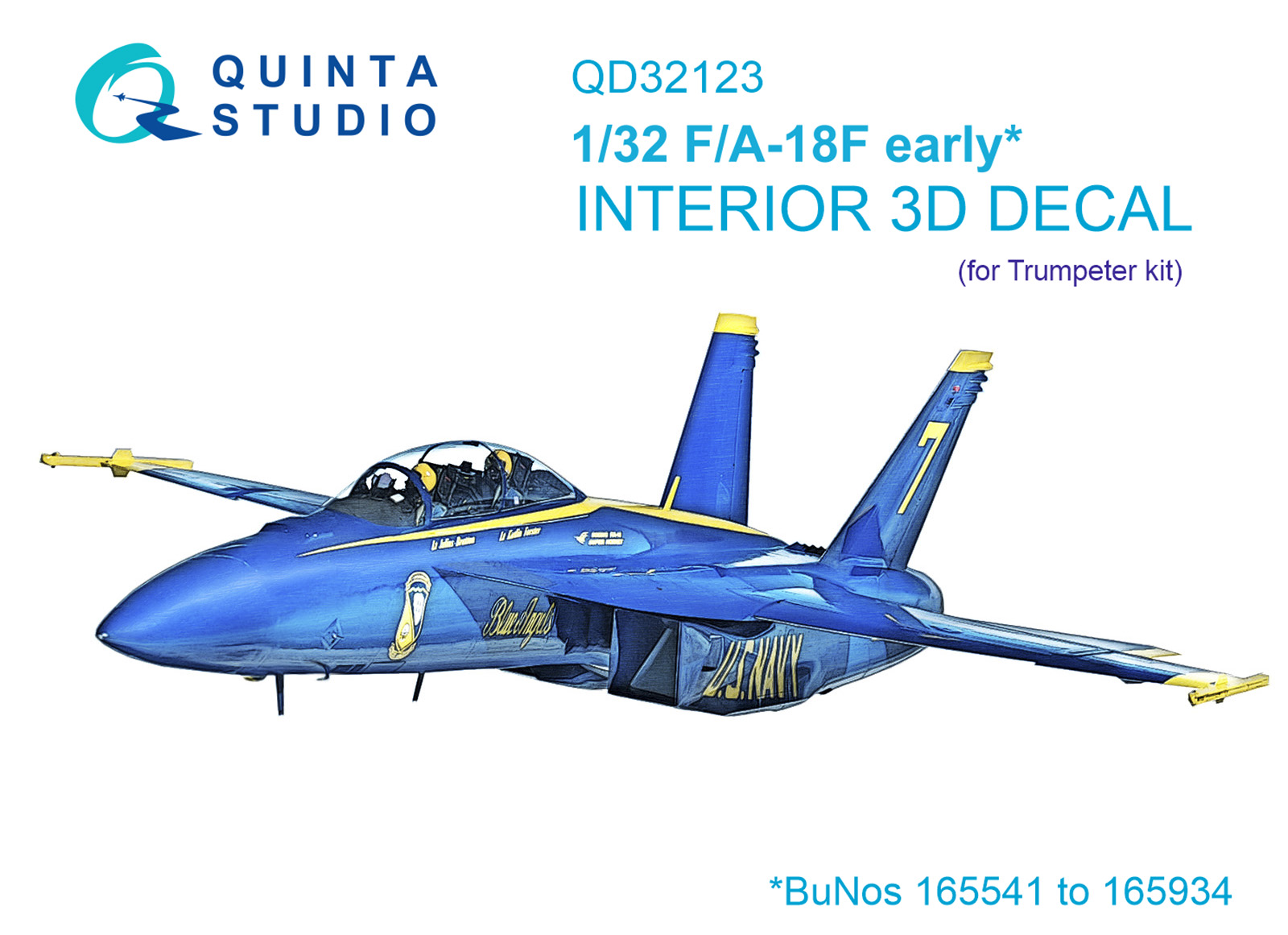 QD32123 3D Декаль интерьера кабины F/A-18F early (Trumpeter)