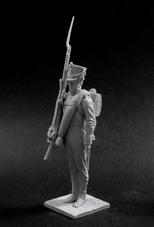 CHM-54218(M). Унтер-офицер пехотных (или егерских) полков, Россия 1812-14 гг. 54 мм. Материал - белый металл. Chronos Miniatures