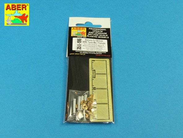 ABR-35-L-196  Дополнения для  Barrels for British WWI Tank Mk.I Female or 0.303 Vickers gun x 4 8mm Hotchkiss m.1909 x 1 для Takom 1/35