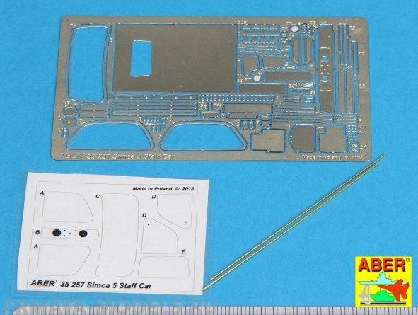 ABR-35 257  Дополнения для  Simca 5 Staff Car для Tamiya 1/35
