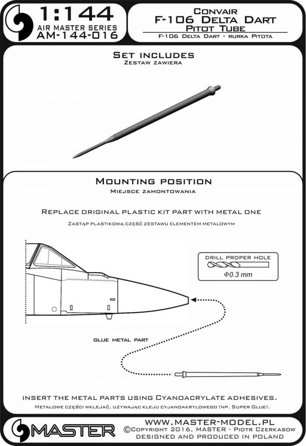 AM-144-016 F-106 Delta Dart - трубка Пито