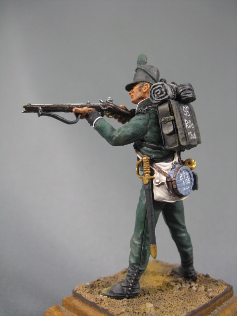 CHM-54089. Британский стрелок 95-го легкого пехотного полка, 1807-15 гг. (В комплекте 2 варианта голов) 54 мм. Материал – смола Chronos Miniatures