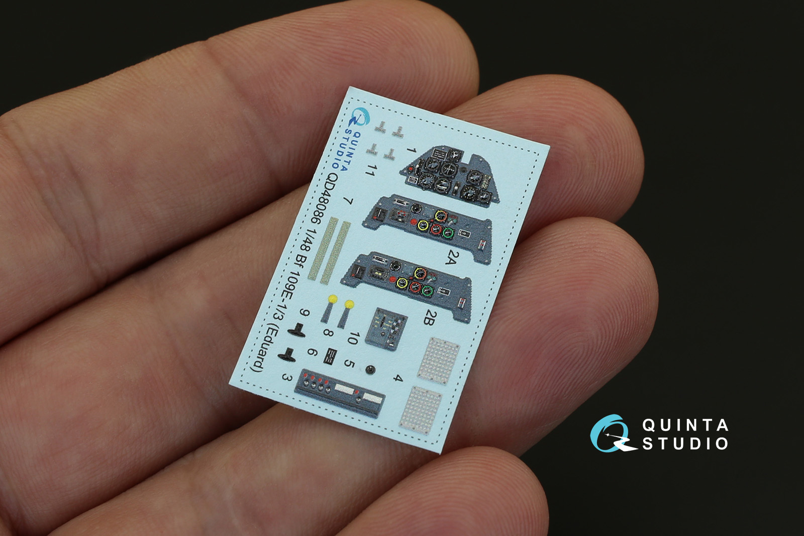 QD48086 1/48 3D Декаль интерьера кабины  Bf 109E-1/E-3 (для модели Eduard) Quinta Studio