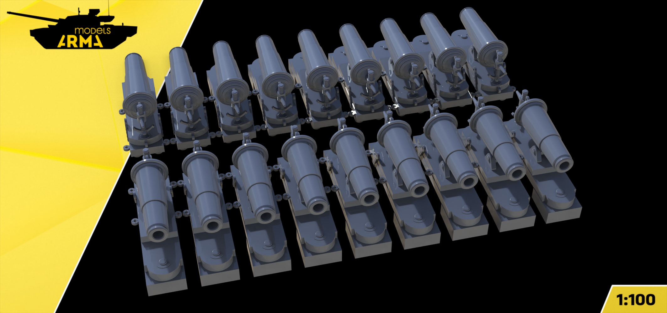 AM10001 Аксессуар для брига 'Меркурий' карронада 24-фунт 18 шт