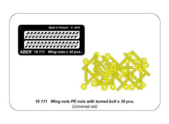 ABR-16-111  Дополнения для  Wing nuts PE nuts with turned bolt x 30 pcs. универсальный набор 1/16