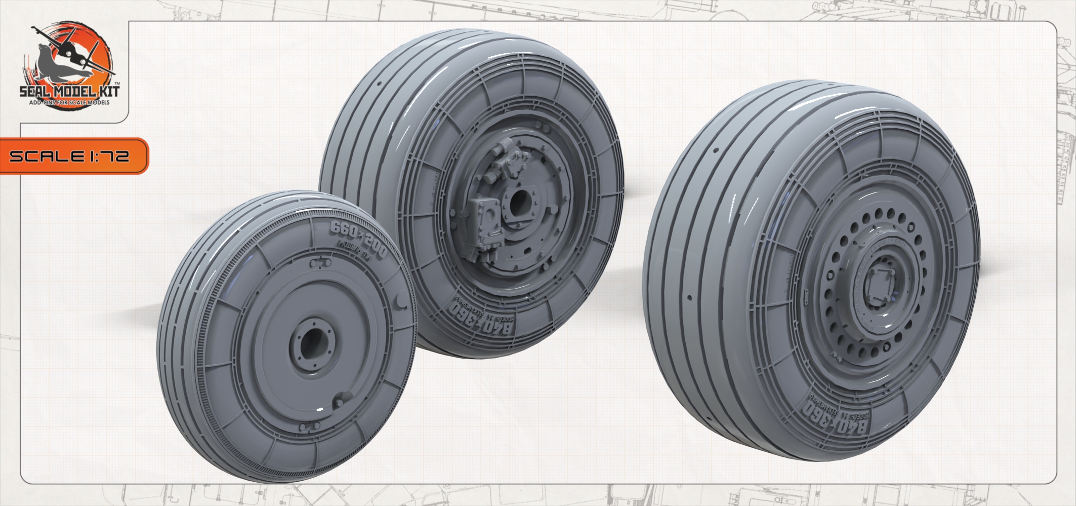 smk72068 Колеса для Су-25 (Не для свободной продажи) Seal Model Kit