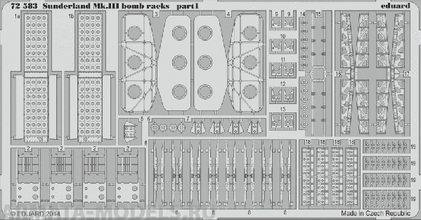 72583ED  Sunderland Mk.III bomb racks (for Italeri kit) 1/72
