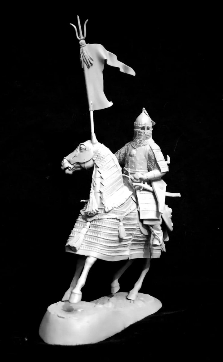 CHM-54357. Золотоордынский знатный воин, конец 14 - начало 15 веков. 54 мм. Материал - смола. Chronos Miniatures