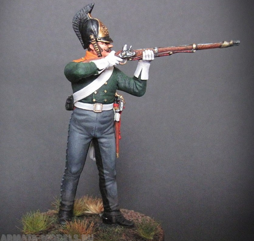 CHM-54099(M). Рядовой армейских драгунских полков, Россия 1812-14 гг. 54 мм. Материал – белый металл Chronos Miniatures