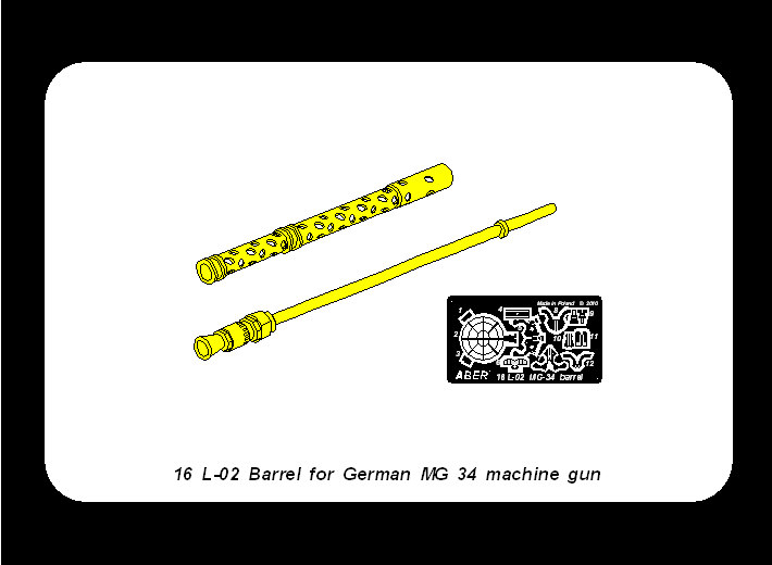 ABR-16-L-02  Дополнения для  Turned barrel for German machine gun MG34 для любых моделей 1/16