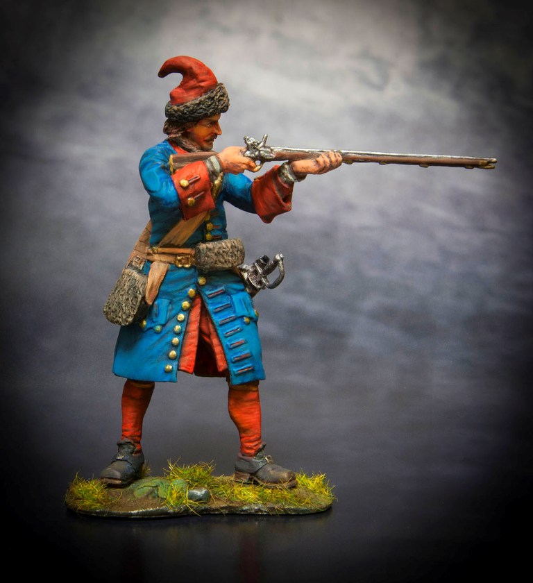 CHM-54073(M). Русский гренадер пехотных полков, 1708-10 гг. 54 mm. Материал - белый металл. Chronos Miniatures