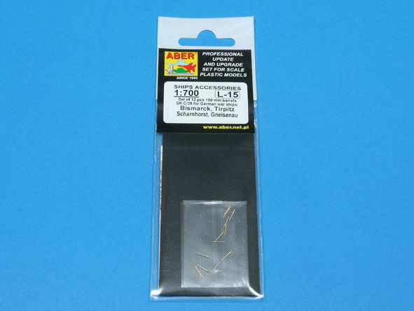 ABR-1:700-L-15  Дополнения для  Set of 12 pcs 150 mm barrels for German ships : Bismarck, Tirpitz, Scharnhorst, Gneisenau для  1/700