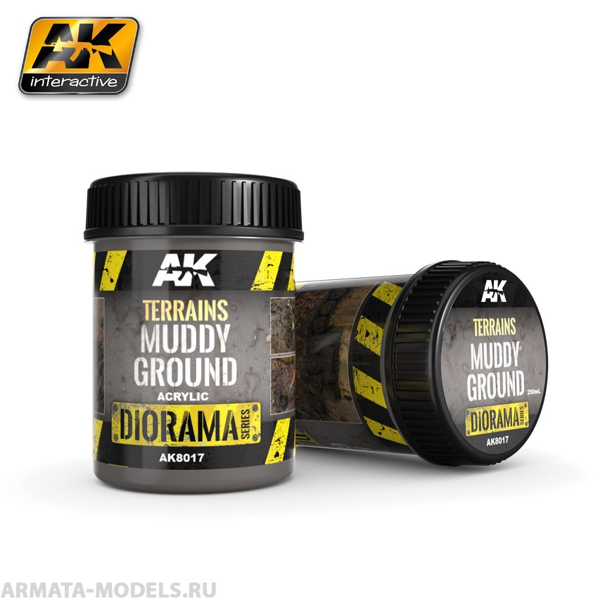 AK8017 Акриловая смесь для имитации дорожного покрытия TERRAINS MUDDY GROUND - 250ml (Acrylic)