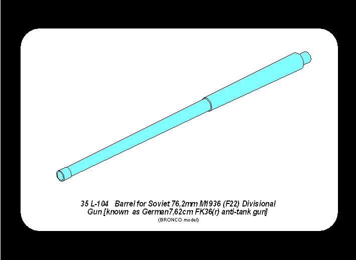 ABR-35-L-104  Дополнения для  Barrel for Soviet 76,2mm M1936 (F22) Divisional Gun для  1/35