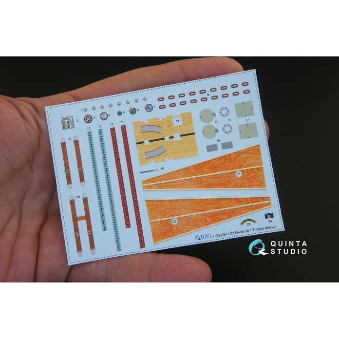 QD32050 3D Декаль интерьера кабины Fokker Dr.1 (для модели Meng)