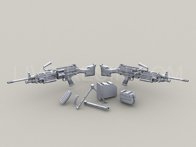 LRE35086 Ручной пулемет M249 (SAW)   с длинным стволом, пластиковой рукояткой и пластиковым цевьём