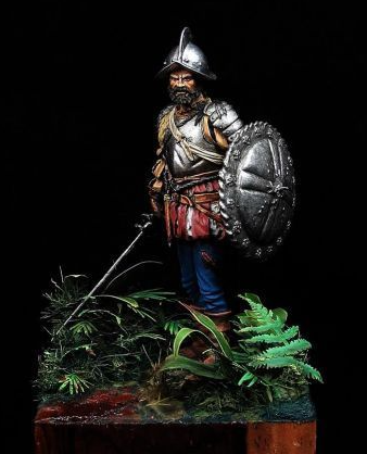 CHM-54003(M). Испанский конкистадор, 1560-1600 гг. 54 мм. Материал - белый металл. Chronos Miniatures