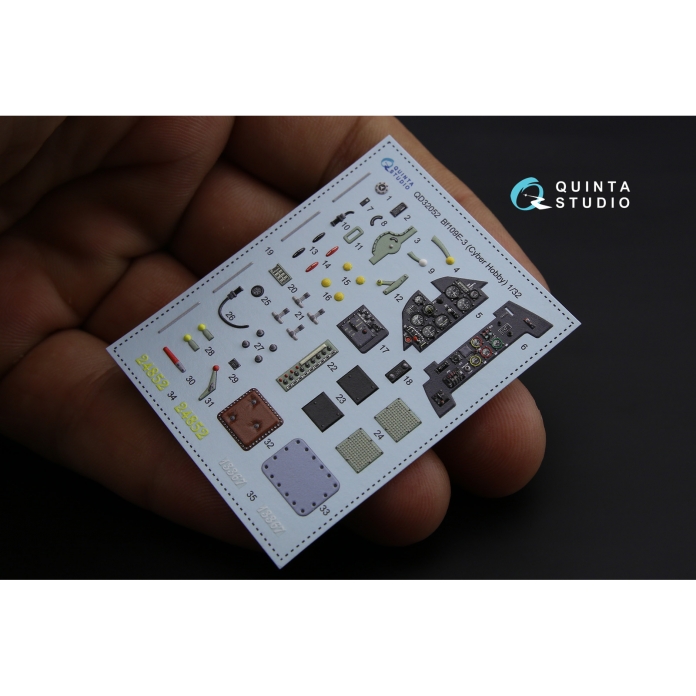 QD32052 3D Декаль интерьера кабины Bf 109E-3 (для модели Cyber-hobby/Dragon)