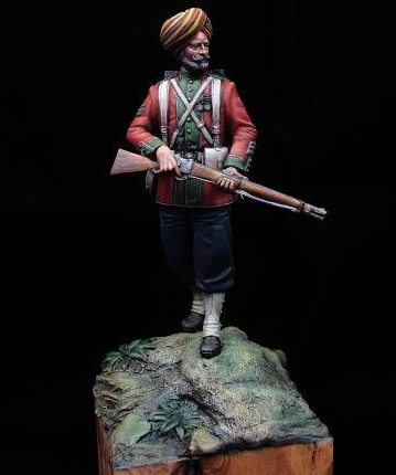 CHM-54004(М). Сержант 15 полка Бенгальской пехоты, 1890-98 гг. 54 мм. Материал - белый металл. Chronos Miniatures