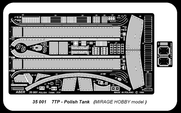 ABR-35-001  Дополнения для  7 TP (Polish Tank) для Mirage 1/35