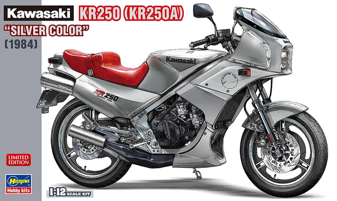 21747-Мотоцикл Kawasaki KR250 (KR250A) 'SILVER COLOR' (Серебряный цвет) (Limited Edition) Hasegawa