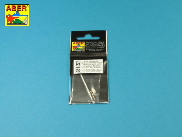 ABR-35-L-227  Дополнения для  Late barrel for Valentine Mk.II to VII or Matilda Mk.III/IV with Besa MG barrel для Tamiya, MiniArt 1/35