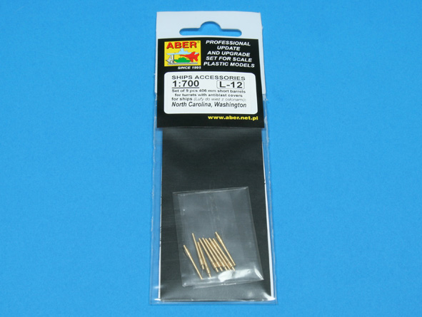 ABR-1:700-L-12  Дополнения для  Set of 9 pcs 406 mm  short barrels for ships: North Carolina, Washington для  1/700