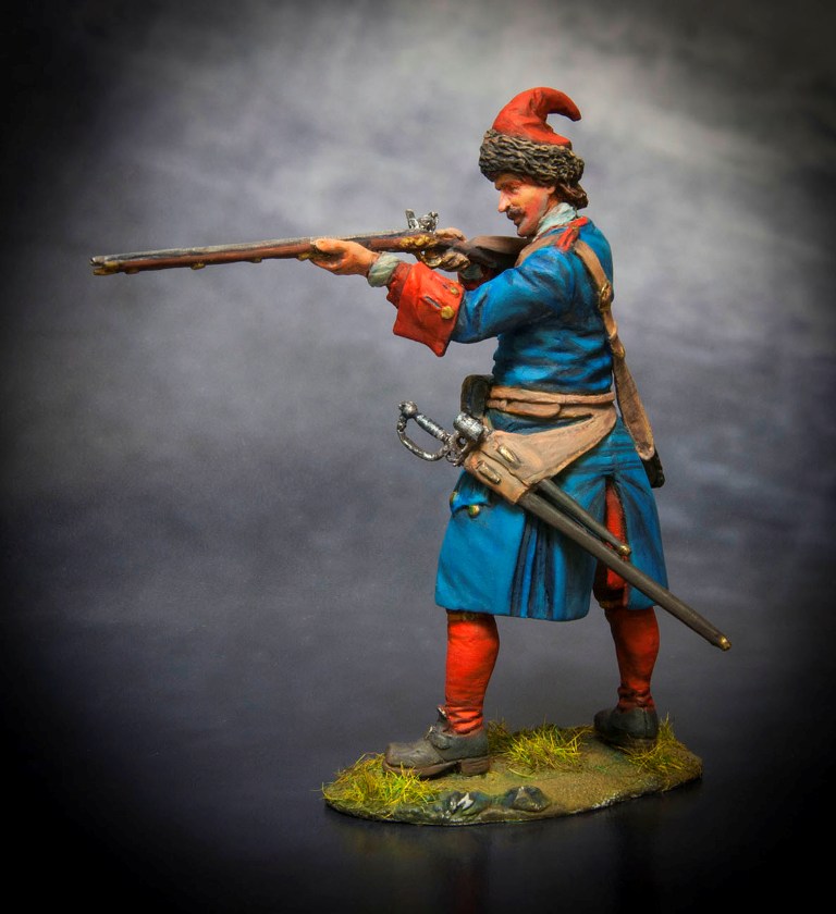 CHM-54073(M). Русский гренадер пехотных полков, 1708-10 гг. 54 mm. Материал - белый металл. Chronos Miniatures