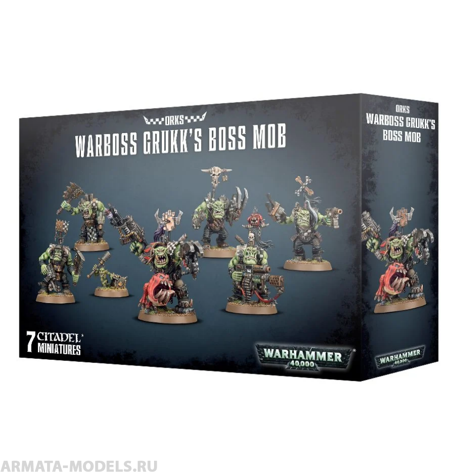 50-33GW Набор Орки. Ваивода Грукк и его Козыри (Ork Warboss Grukk's Boss Mob)