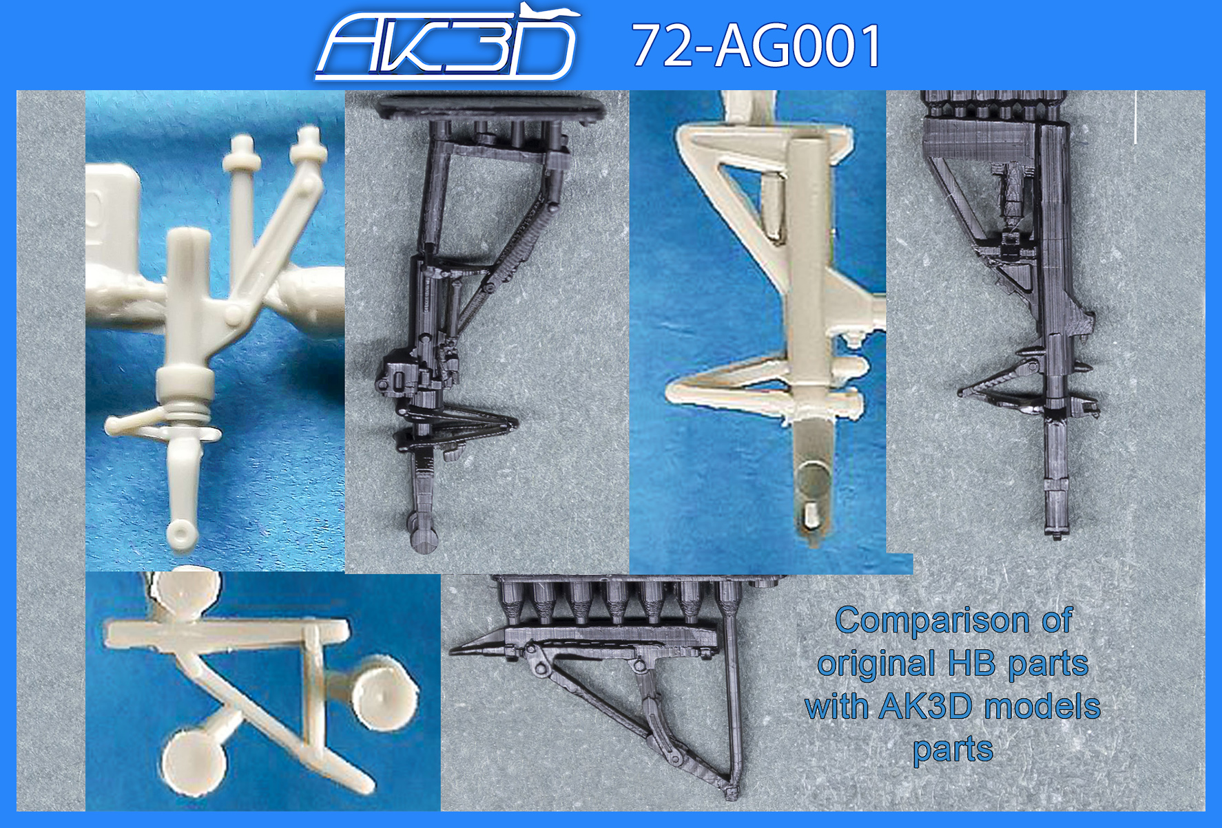 72-AG001 Стойки шасси для F-5E/N/F Tiger II. 1/72 AK3D models