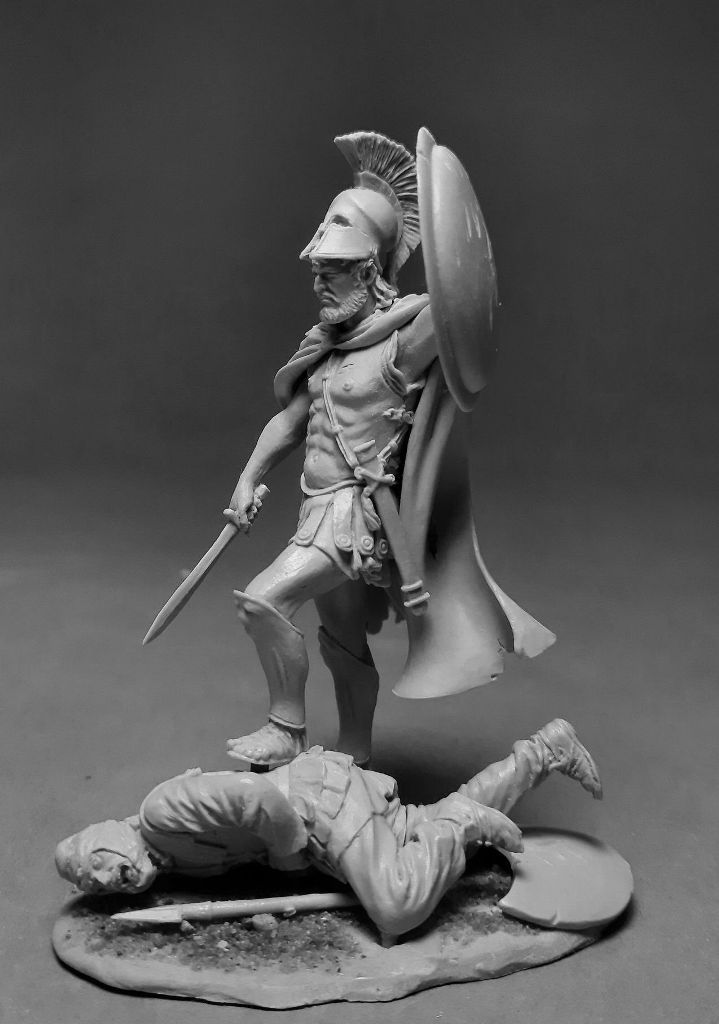 VD-54015(M). Греческий командир и персидский воин, 5 век до н.э. (комплект из 2 фигур) 54 мм. Материал - белый металл. Chronos Miniatures