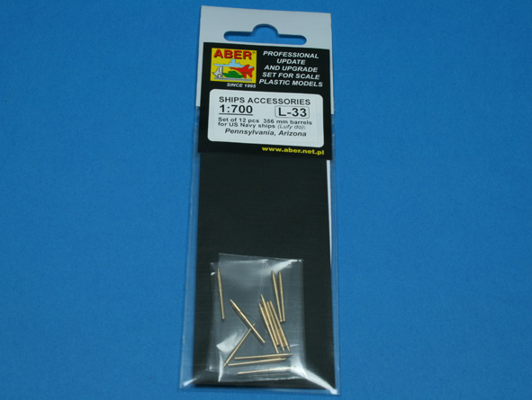 ABR-1:700-L-33  Дополнения для  Set of 12 pcs 356 mm barrels for US Navy Arizona class battleships  для  1/700