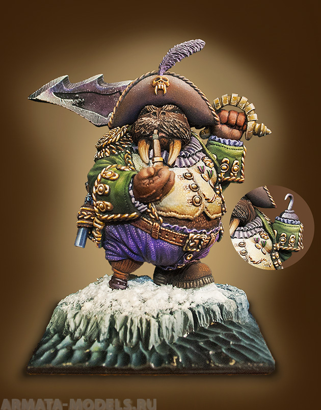 СM-P05 Декоративная фигурка из смолы;Капитан Морж (Captain Walrus) ScaleBro